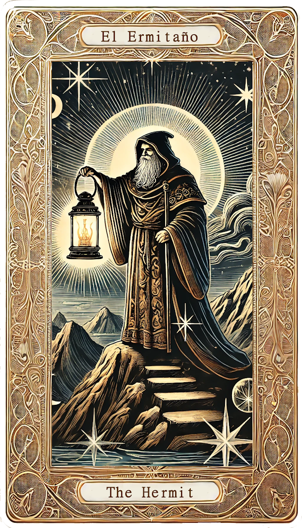 Carta El Ermitaño del tarot
